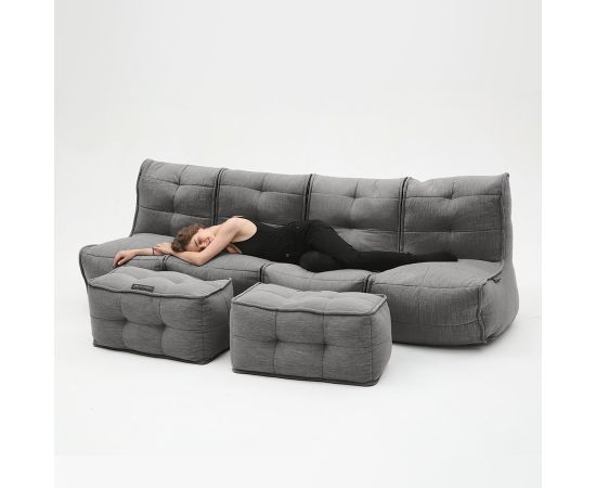 Бескаркасный модульный диван Mod4 Quad Couch™ - Keystone Grey (светло-серый), Цвет: Luscious Grey, Категория ткани: Шенилл